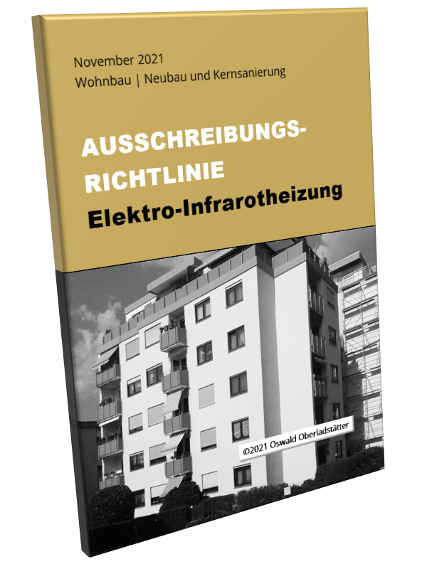 Umschlagsbild der Ausschreibungsrichtlinie für Elektro-Infrarotheizungen